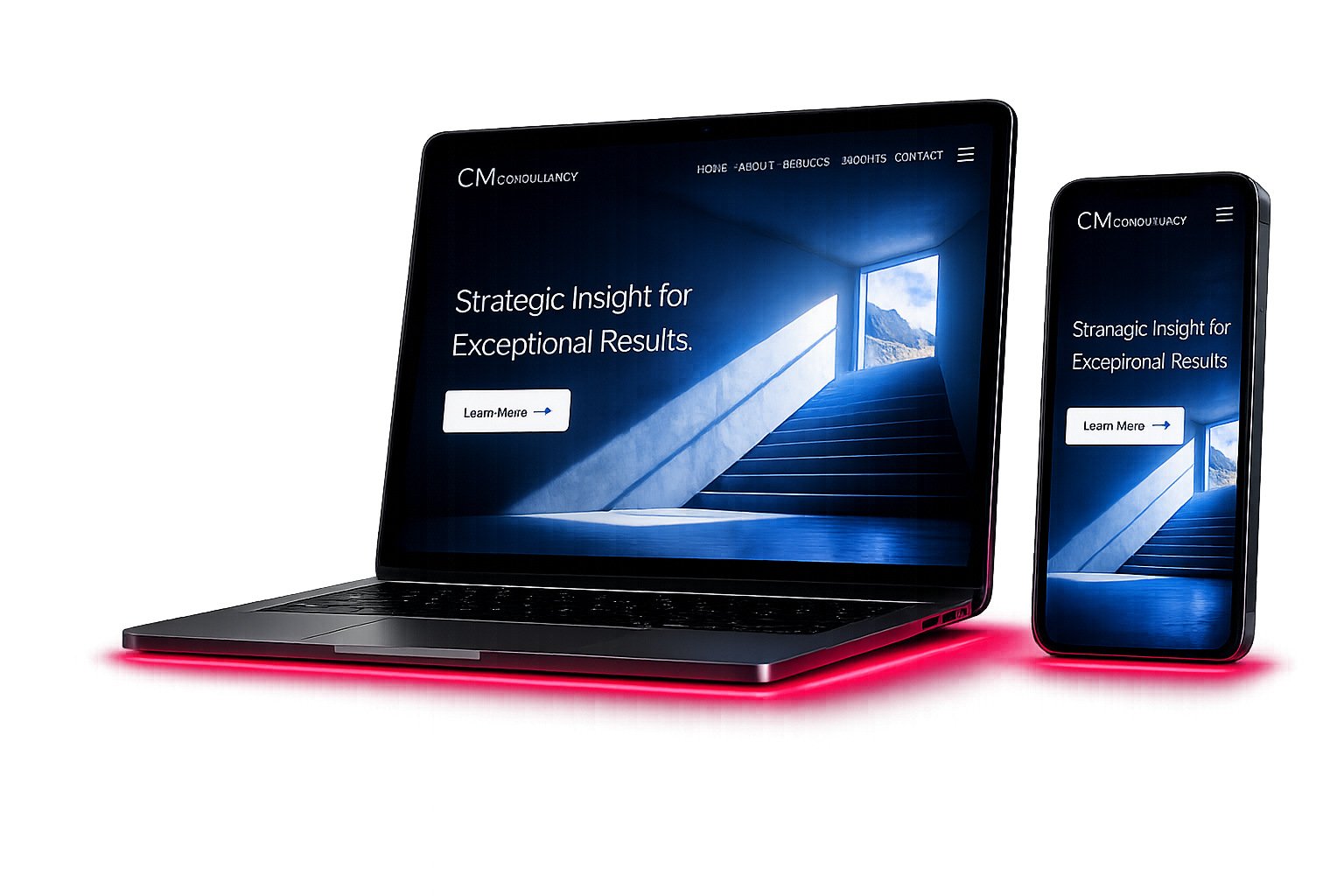 CM Consultancy website on laptop and mobile