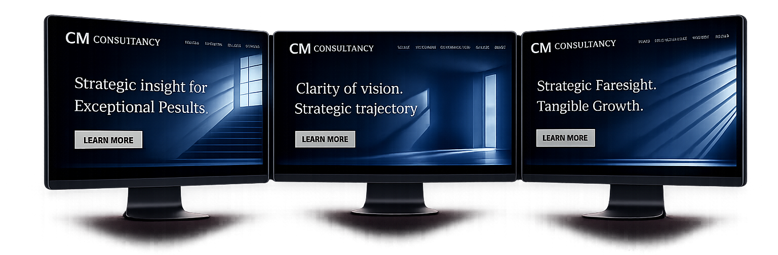 CM Consultancy three monitor website showcase