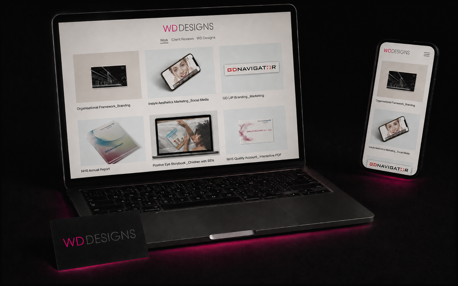 WD Designs responsive website presentation